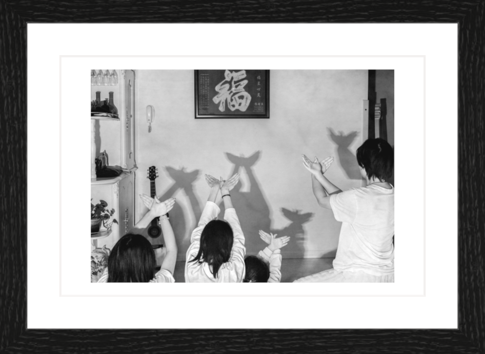 30 x 20 cm, Framed - Black Oak (B&W) Wang Naigong