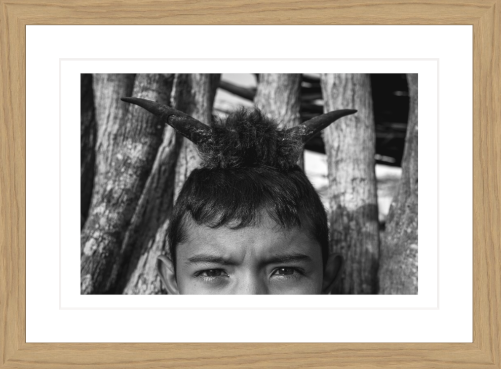 30 x 20 cm, Framed - Oak (B&W) Fernanda Pineda